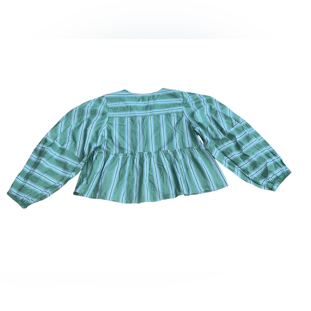 Free People Striped Brunch Babe Top, White Spruce Combo, Medium, NWT - Picture 12 of 15